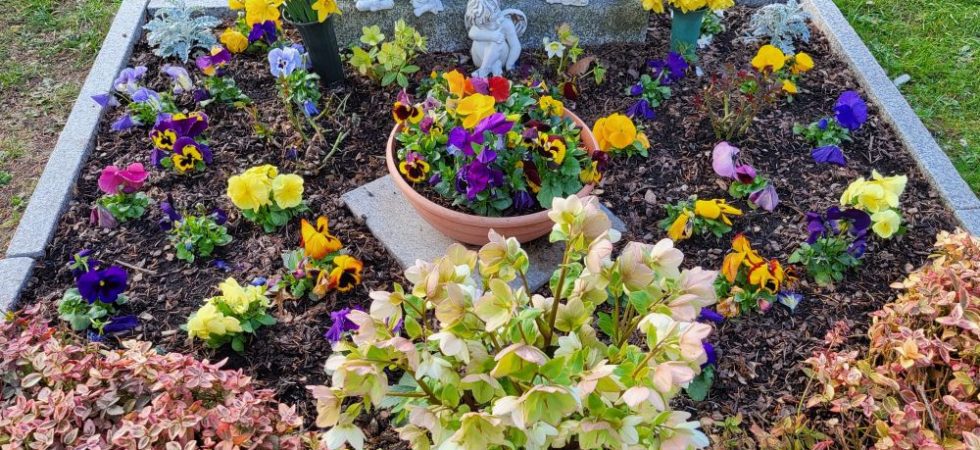 Grabgestaltung im Frühling